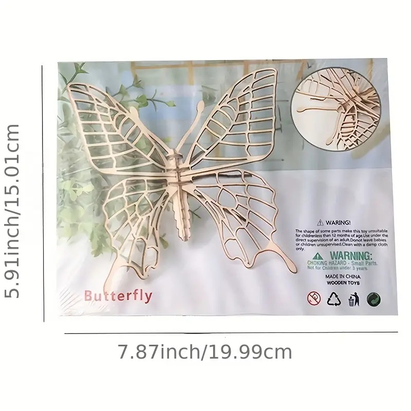 Bộ Đồ Chơi Xếp Hình Côn Trùng 3D Bằng Gỗ 8 Mảnh DIY Dành Cho Trẻ Em