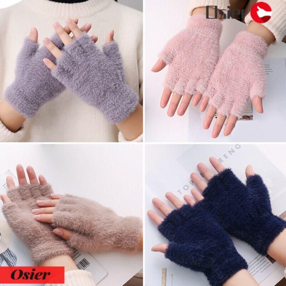 OSIER1 1 Găng Tay Hở Ngón Màu Sắc Thời Trang Thu Đông Cho Nam Và Nữ