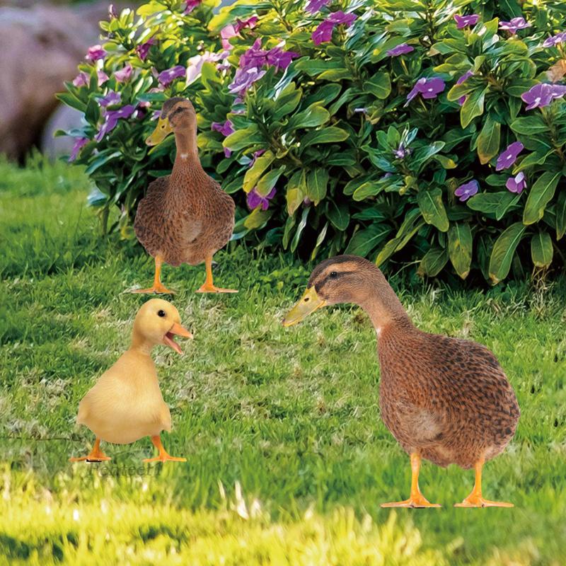 [Fenteer1] Bộ 3 Bức Tượng Vịt Trang Trí Sân Vườn