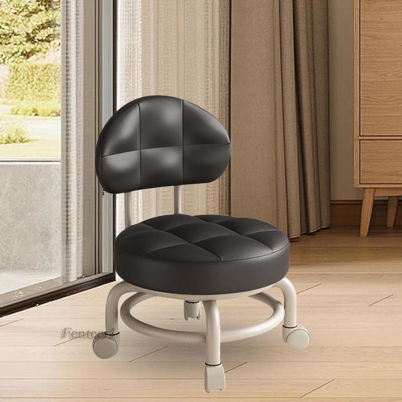 [Fenteer1] Ghế Lăn Làm Sạch Tròn Thấp Có Tựa Lưng Cho Tiệm Cắt Tóc / Nhà Bếp
