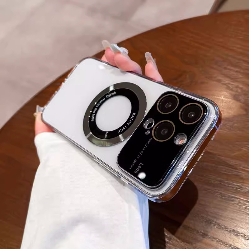 Ốp Điện Thoại iPhone 11 12 13 14 Pro max case ốp lưng điện thoại iphone 14 13 12 11 promax Dẻo Trong Suốt Tráng Gương Từ Tính Sang Trọng Chống Sốc Cho iP 11 12 13 14 Pro max plus