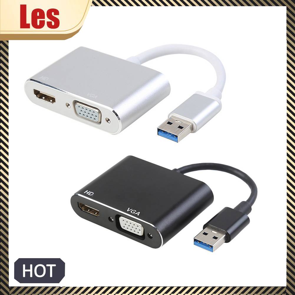 Bộ ChuyểN ĐổI USB 3.0 Sang HDMI VGA 1080P Cho Windows 7 / 8 / 10 PC TV