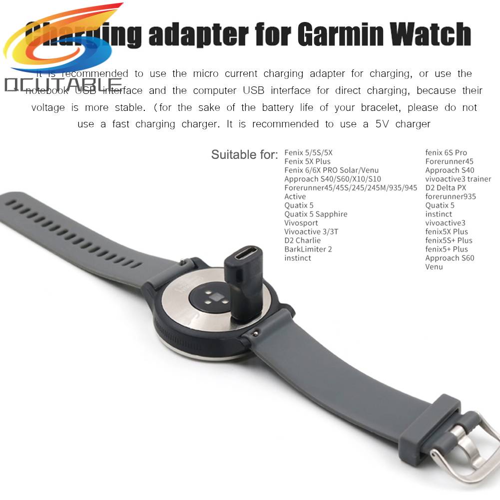 Bộ Chuyển Đổi Sạc USB Loại C Cho Garmin Fenix 6 6s Fenix 5 Plus