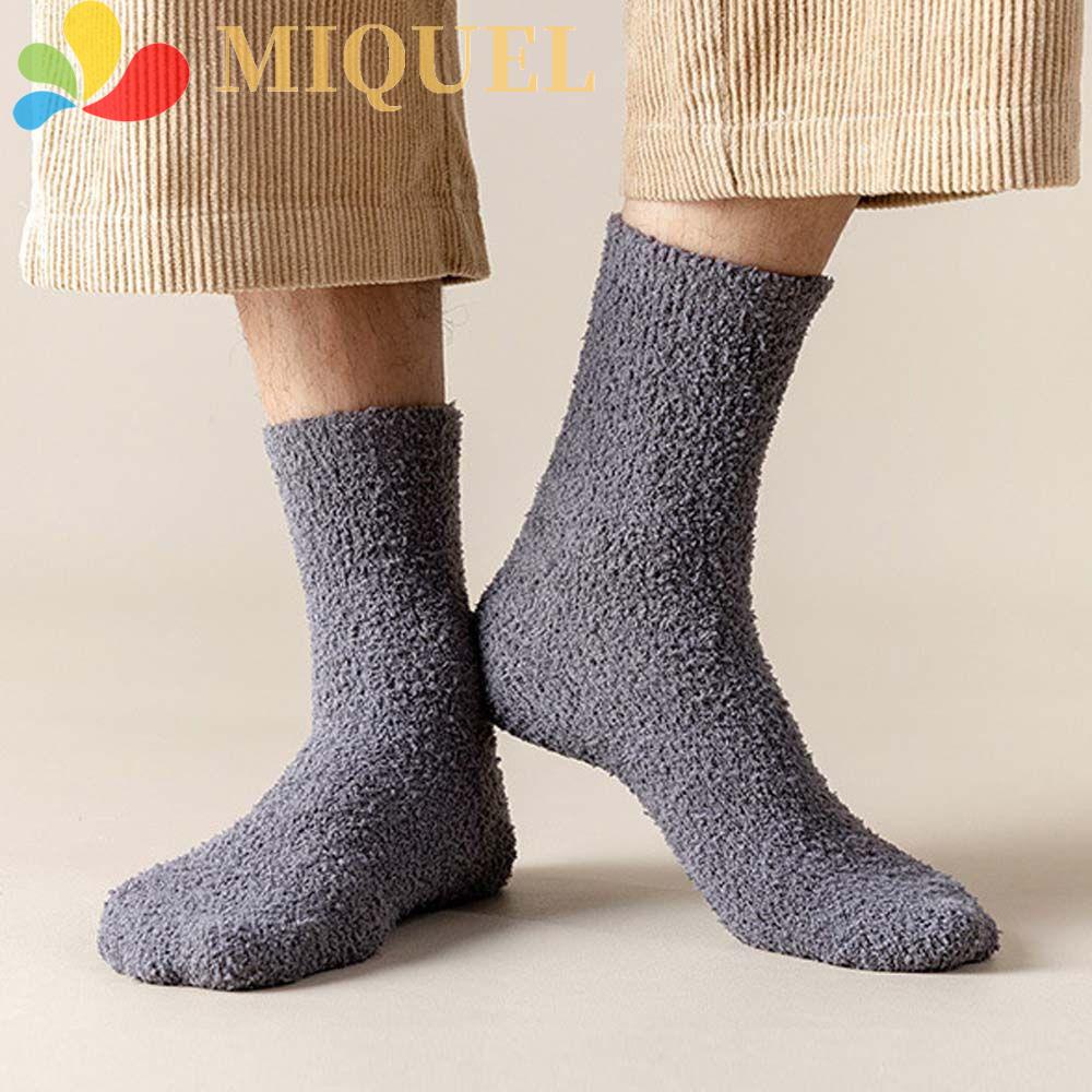 MIQUEL Vớ Lông Cừu San Hô Dày Dặn Thoáng Khí Màu Sắc Đơn Giản Chất Lượng Cao Cho Nam