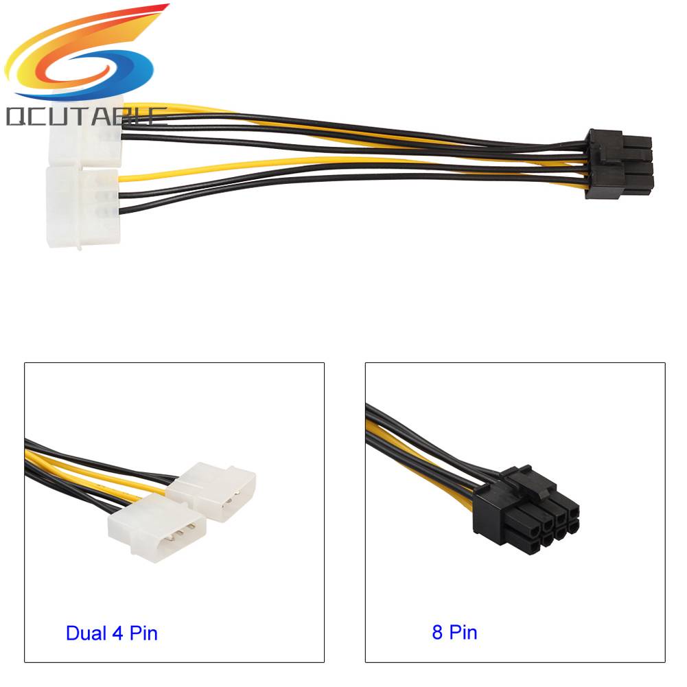 Dây Cáp Chuyển Đổi Thẻ Đồ Họa 4 Pin 18cm 8 (6 + 2) Pin Sang Dual