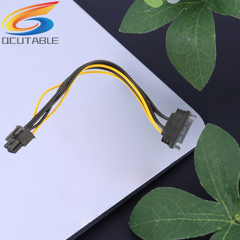 Set 5 Cáp Chuyển Đổi Nguồn Điện 15pin SATA Sang 6pin Pcie PCI Dành Cho Xe Ô Tô / Video