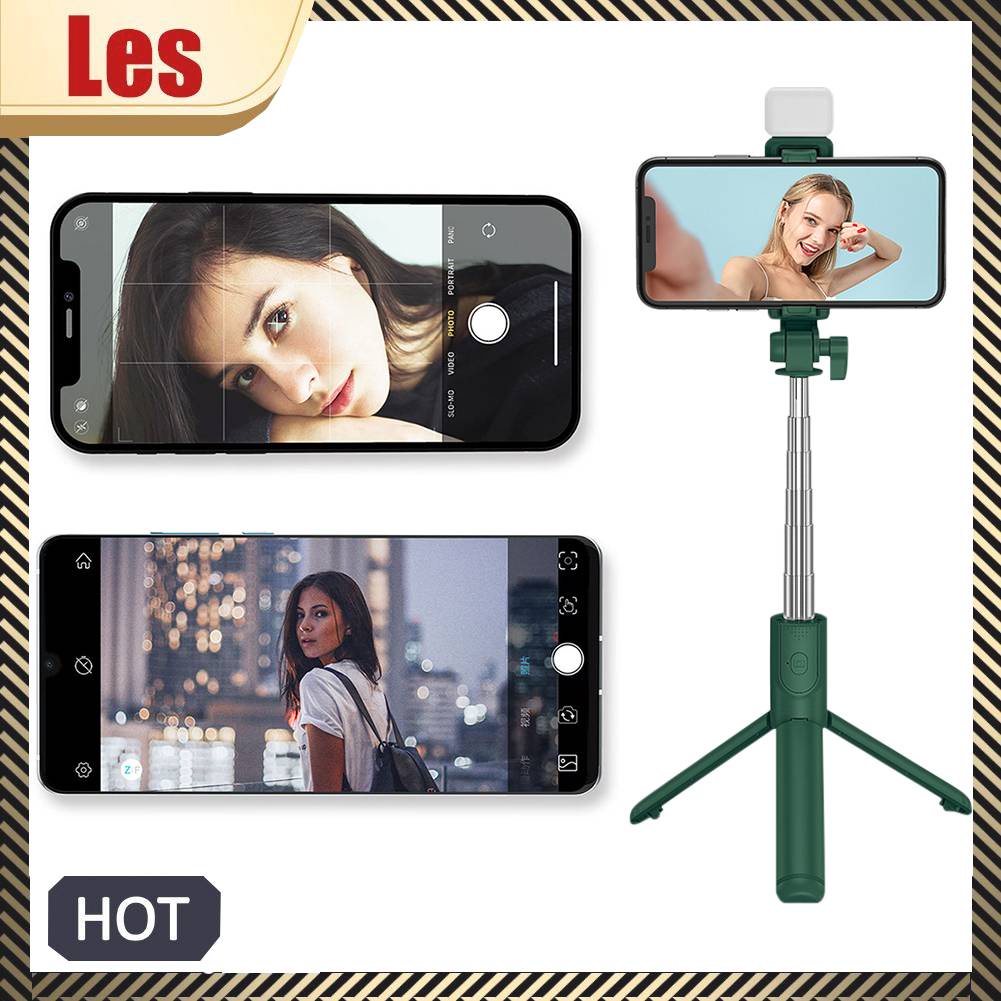 Gậy Tự Sướng Bằng Hợp Kim Nhôm Di Động Với Đèn Gắn Điện Thoại Di Động