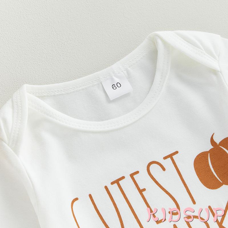 Set Đồ 3 Món Áo Liền Thân Tay Dài Cổ Tròn In Chữ + Quần Dài + Nón Phong Cách Halloween Dành Cho Bé Trai