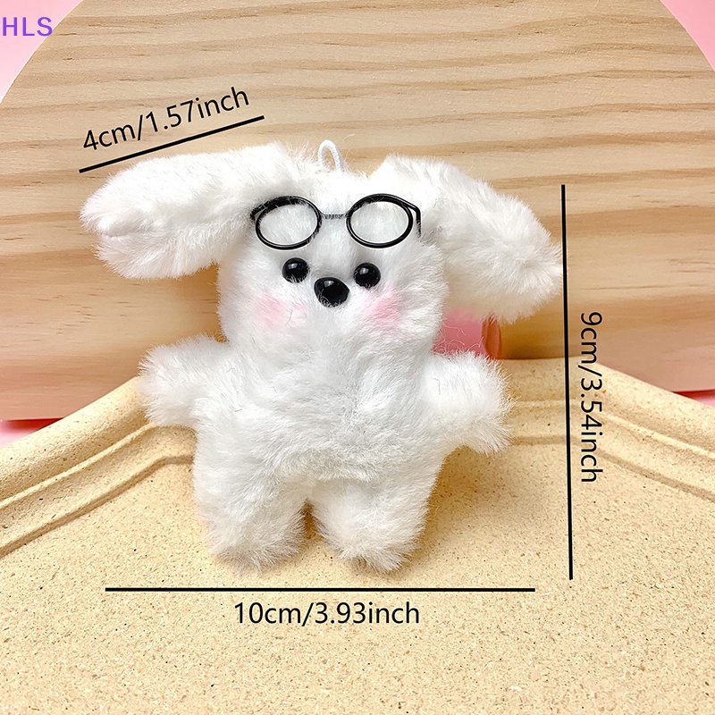 [HLS] Móc Khóa Thỏ Nhồi Bông Mềm Mại Đeo Kính Có Thể Tháo Rời Trang Trí Xe Hơi / Phòng Khách