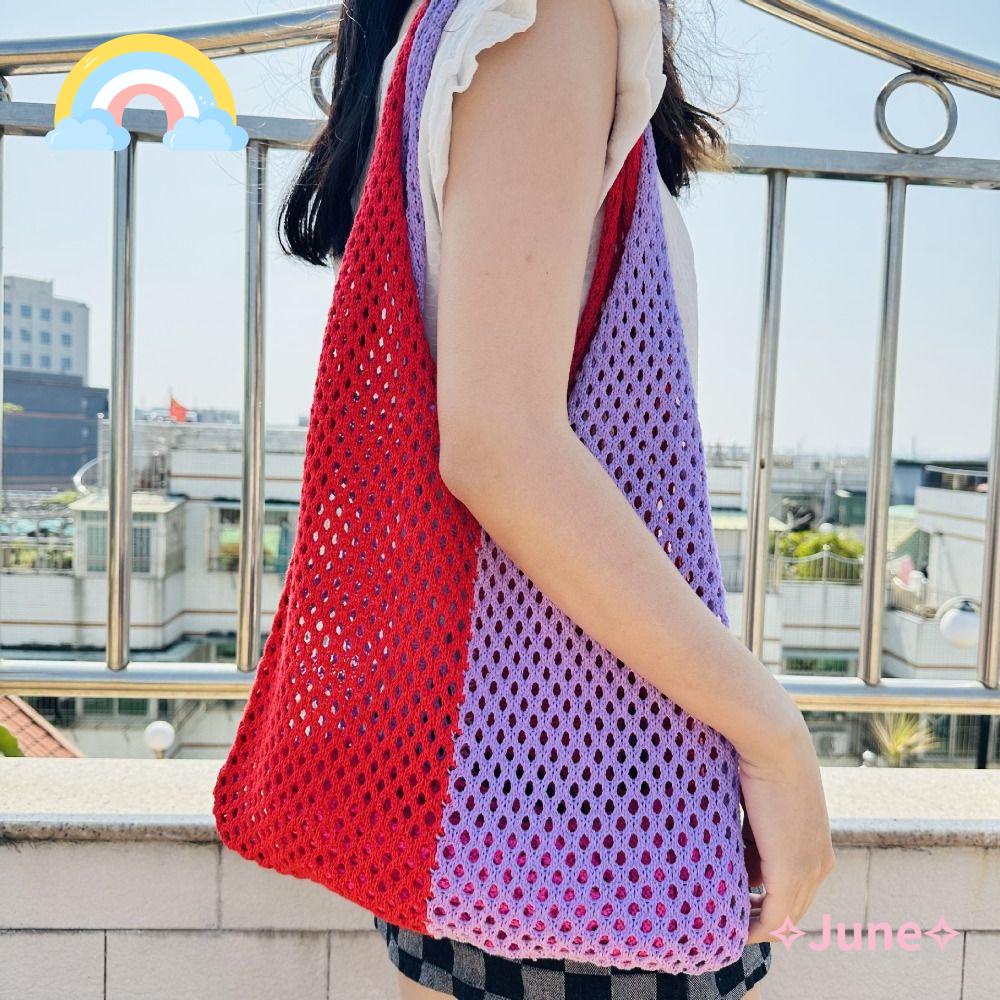 JUNE Túi Xách Đeo Vai Vải Dệt Kích Cỡ Lớn Hợp Thời Trang