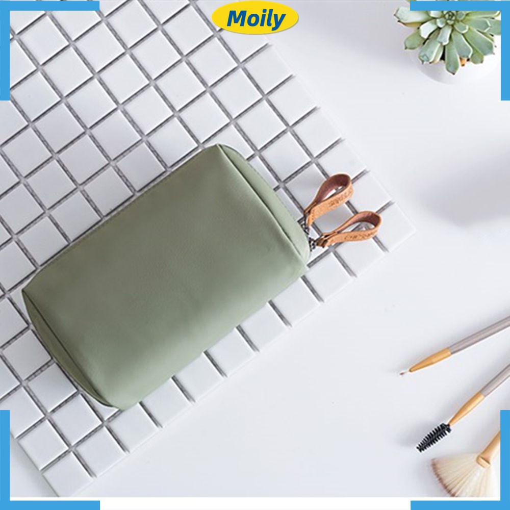 MOILYVN Túi Đựng Mỹ Phẩm Khóa Kéo Đôi In Họa Tiết Hoa Và Chim Cánh Cụt Xinh Xắn Ốp