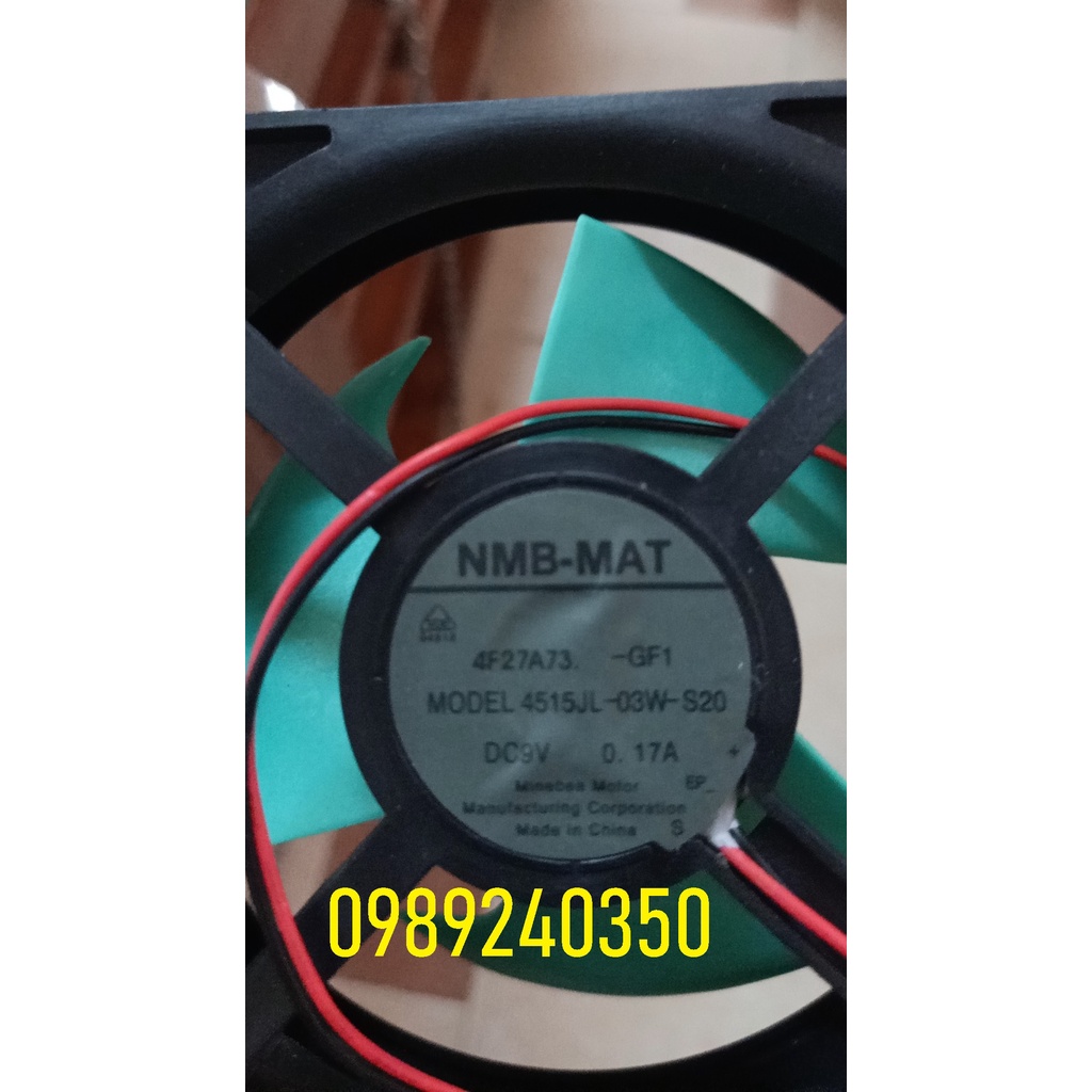 Quạt tủ lạnh Panasonic DC 9V, 0.17A, 2 DÂY, 11.5X11.5CM