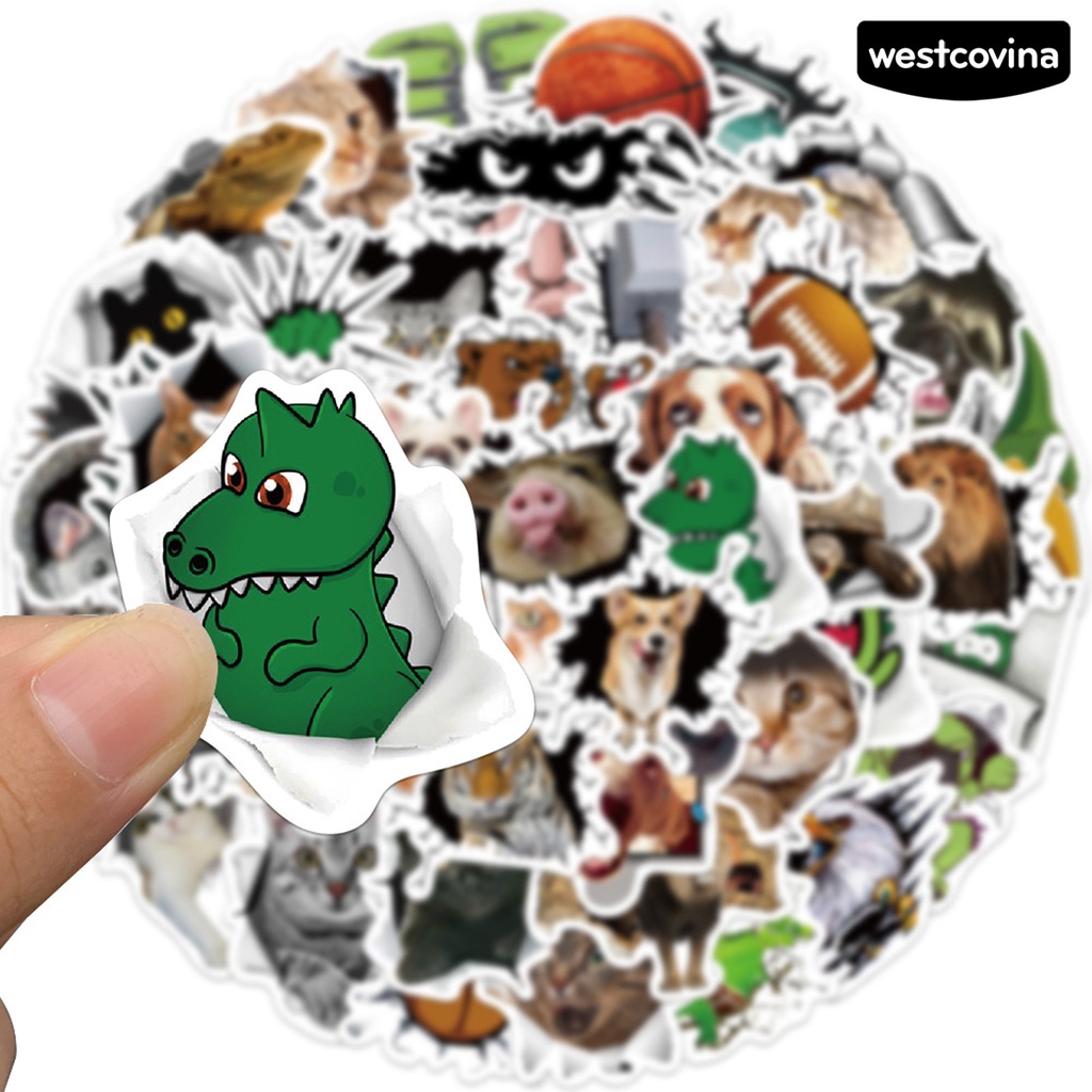 [WSTN]✎Bộ 50 Miếng Dán Tự Dính Hình Mặt Trăng Và Động Vật Trang Trí