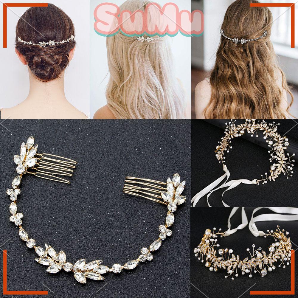SUMU Sumu đã phân biệt|Băng Đô Cài Tóc Đính Đá Lấp Lánh Thời Trang|Lược Chải Tóc Cô Dâu Sang Trọng Quý Phái