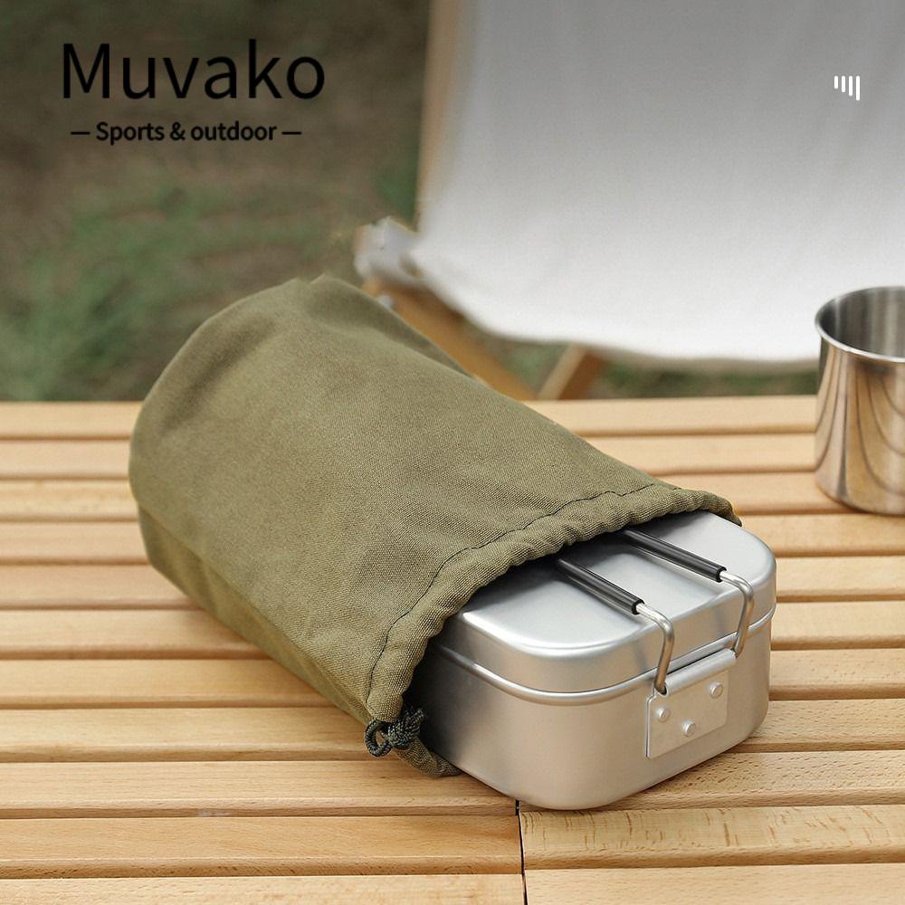 MUVAKO Túi Canvas Dây Rút Đựng Dụng Cụ Ăn Uống Cỡ Lớn Tiện Lợi