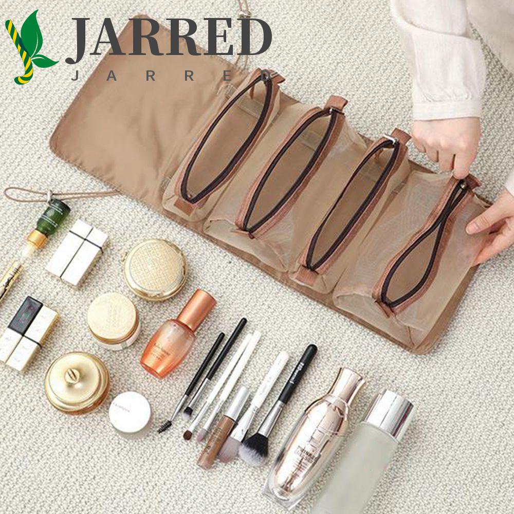 JARRED Túi Lưới Đựng Đồ Trang Điểm Sức Chứa Lớn Có Khóa Kéo Tiện Dụng