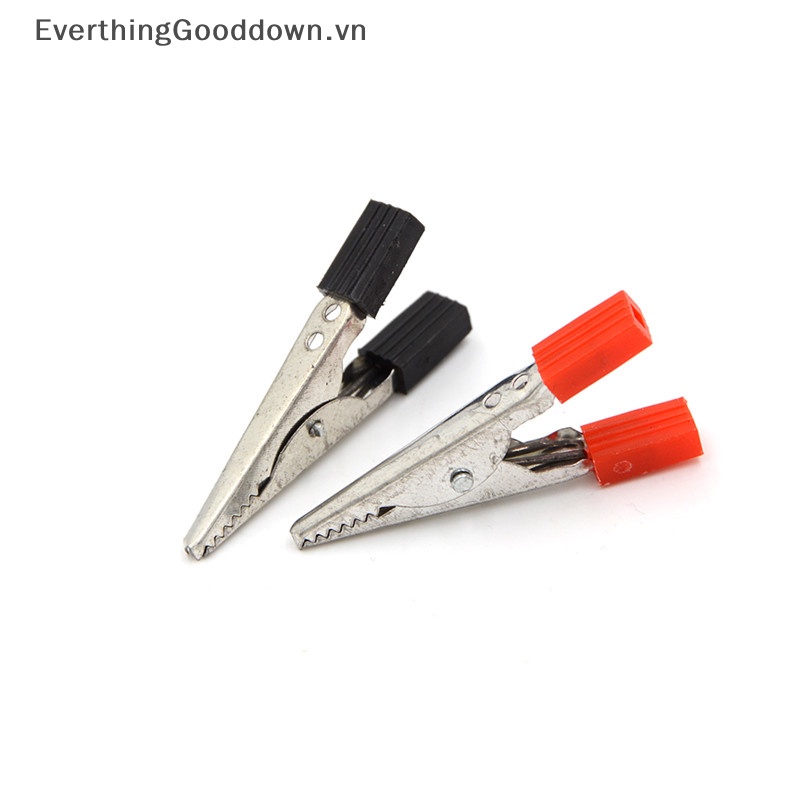 Set 10 Kẹp Cá Sấu Thử Điện 48mm Màu Đỏ + Đen vn