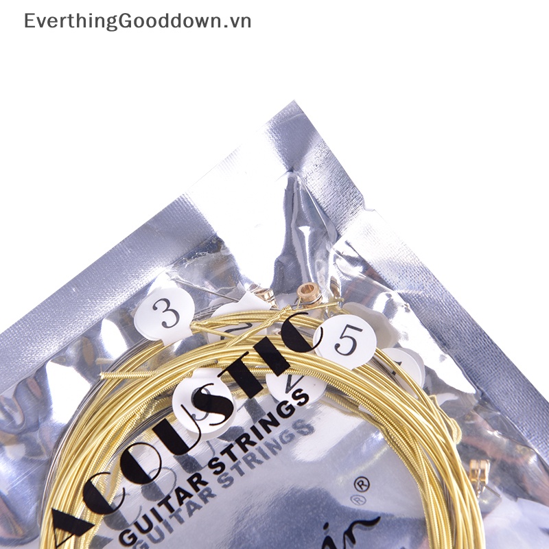 Everthingooddown set 6 Dây Đàn Ghi Ta Đầu Lục Giác Lõi Thép Đồng Thau Thông Dụng vn