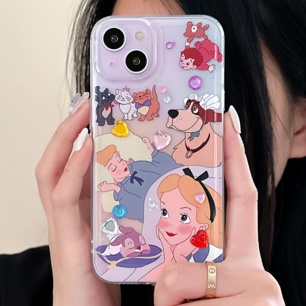 Ốp Điện Thoại TPU Mềm Chống Sốc Chống Bụi Đính Kim Cương Nhiều Màu Dễ Thương Cho IPhone 14 13 12 11 Pro Max X XR 8 7 Plus