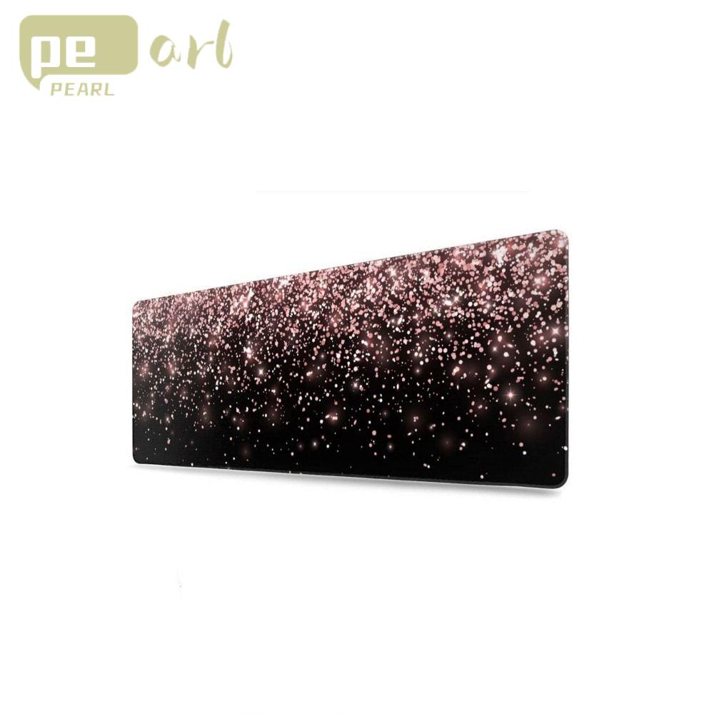 Tấm Lót Chuột Chơi Game Cỡ Lớn Viền Khâu Màu Vàng Hồng Lấp Lánh Chống Trượt Tiện Dụng