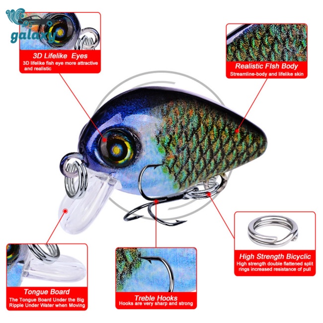 Galaxy Set 10 Mồi Giả Nhử Cá 28.5mm / 1.95g Bằng Nhựa Cứng