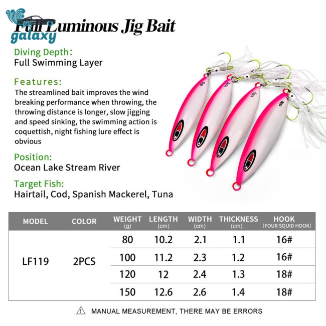 Galaxy Mồi Câu Cá 3d Phát Sáng Trong Bóng Tối 80g - 300g