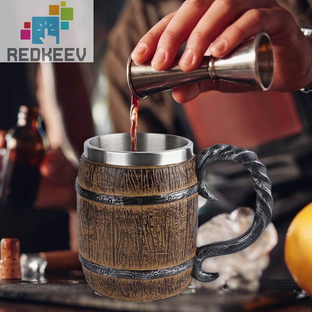 Cốc Uống Bia / Cà Phê Bằng Thép Không Gỉ Hai Lớp Gắn Tường Cổ Điển Trang Trí Quán Bar