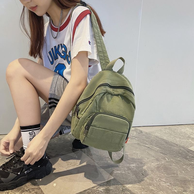 Ba Lô Mini Vải Canvas Dễ Thương Cho Nữ