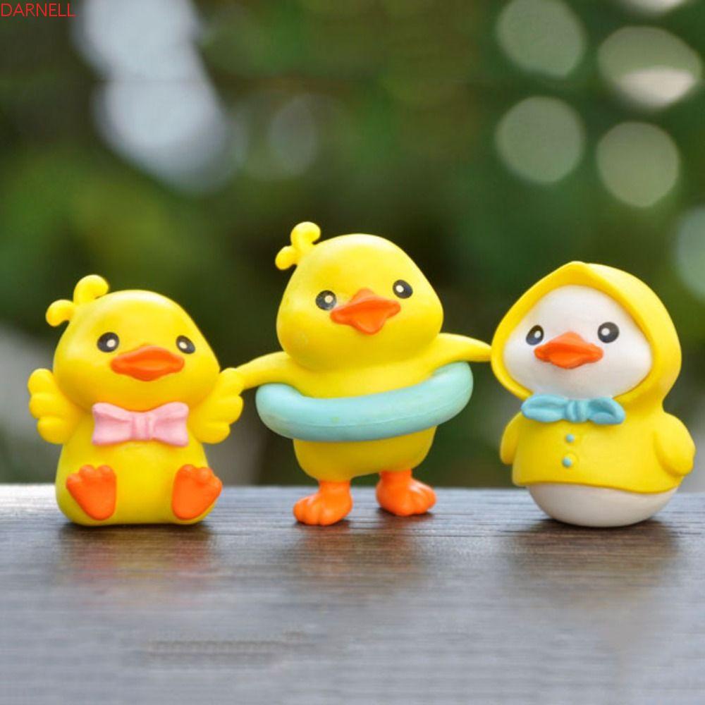 DARNELL Mô Hình Vịt Vàng Nhỏ Dùng Trang Trí Máy Tính / Xe Hơi / Văn Phòng