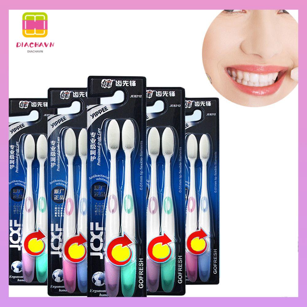 DIACHAVN Set 2 Bàn Chải Đánh Răng Nano Màu Sắc Ngẫu Nhiên