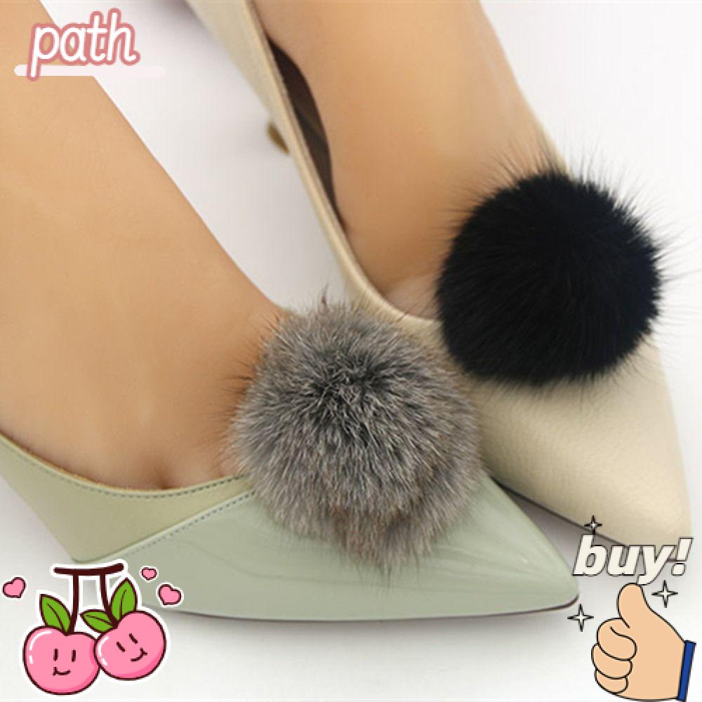 PATH 1 Cặp Kẹp Giày Bằng Lông Chồn Trang Trí Cho Nữ