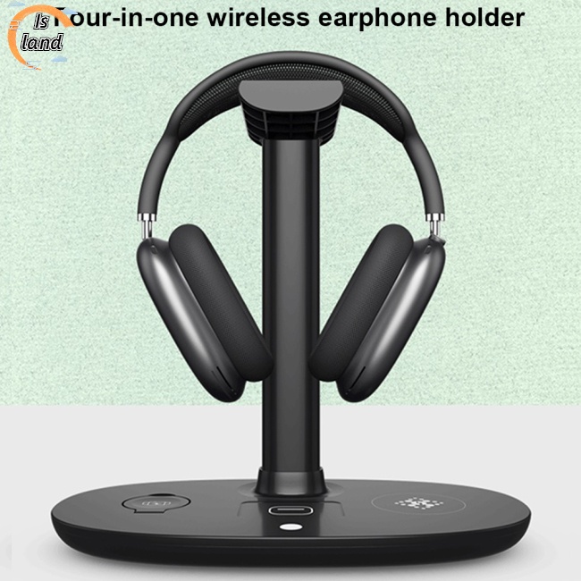 Giá Đỡ Kiêm Sạc Nhanh Không Dây 15w 4 Trong 1 Tương Thích Với Airpods