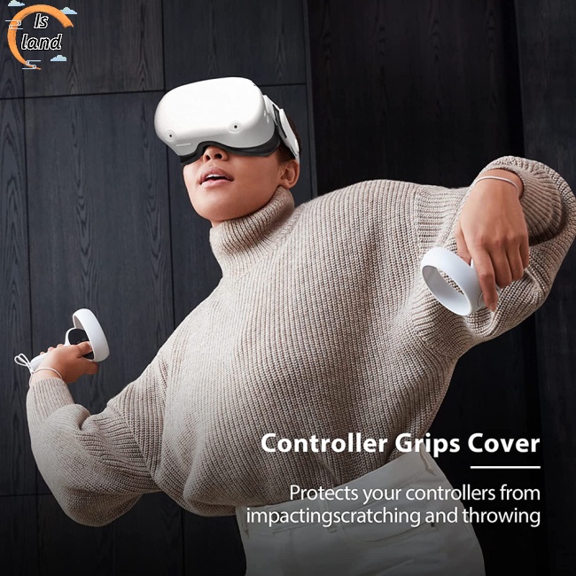 Set 4 Vỏ Bọc Tay Cầm Điều Khiển Kính Thực Tế Ảo Oculus Quest 2 Vr