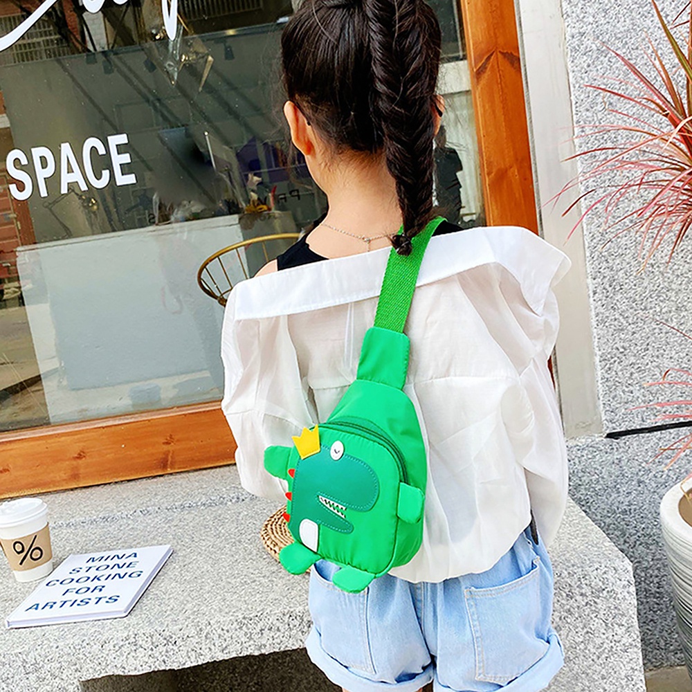 Túi Đeo Ngực Nhỏ Cho Trẻ Em Hoạt Hình Hình Khủng Long Cho Bé Dây Đai Ba Lô Hoạt Hình Đáng Yêu In Túi Đeo Chéo Trẻ Em WE
