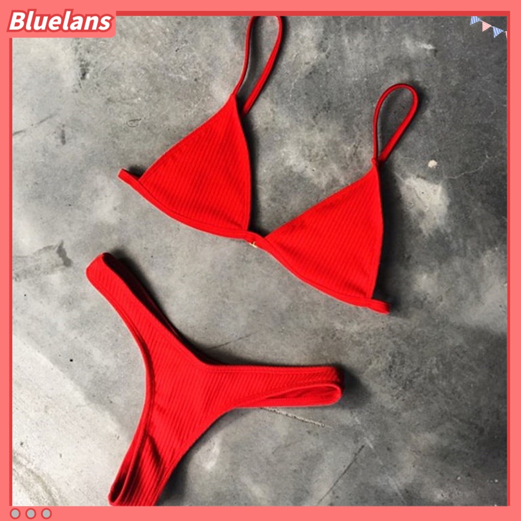 Bộ Đồ Bơi 2 Mảnh Hở Lưng Cổ Chữ V Có Đệm Mút Dành Cho Nữ