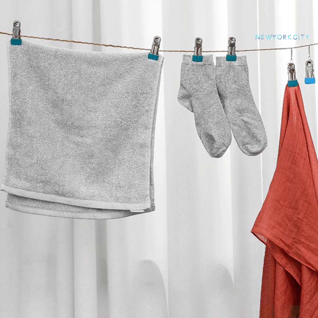 Set 10 Kẹp Phơi Quần Áo NY-10 Bằng Kim Loại Chống Trượt Chống Rách Tiện Dụng