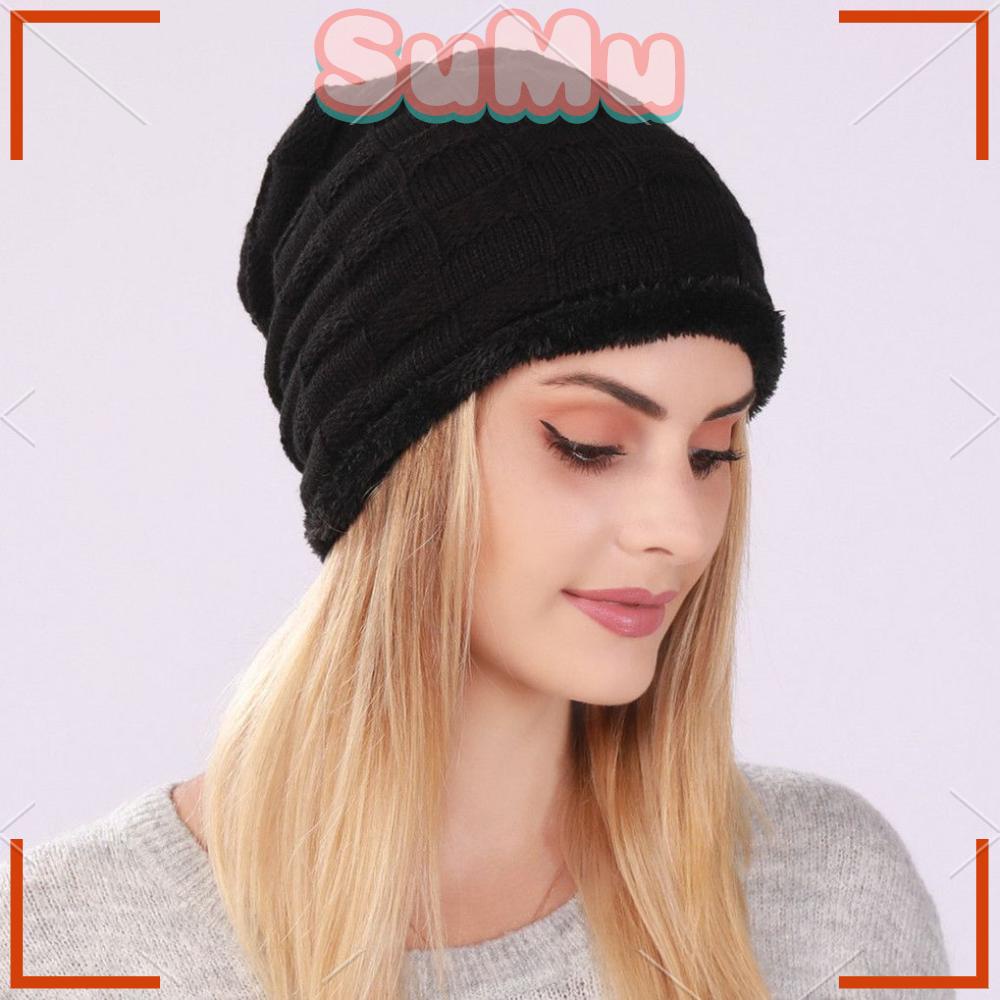SUMU Mũ Beanie Giữ Ấm Thoải Mái Thời Trang Cho Nữ