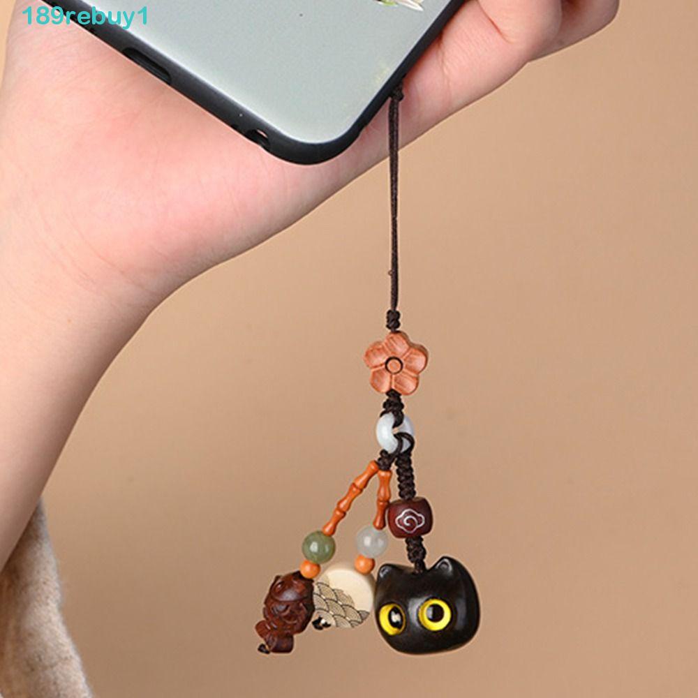 REBUY1 Móc Điện Thoại Bằng Gỗ Đàn Hương Phong Cách Trung Hoa Độc Đáo