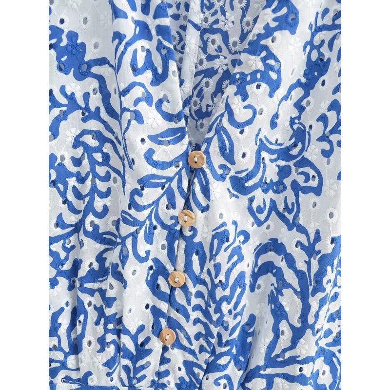 Qunz Đầm Midi Thêu Khoét Rỗng 1519