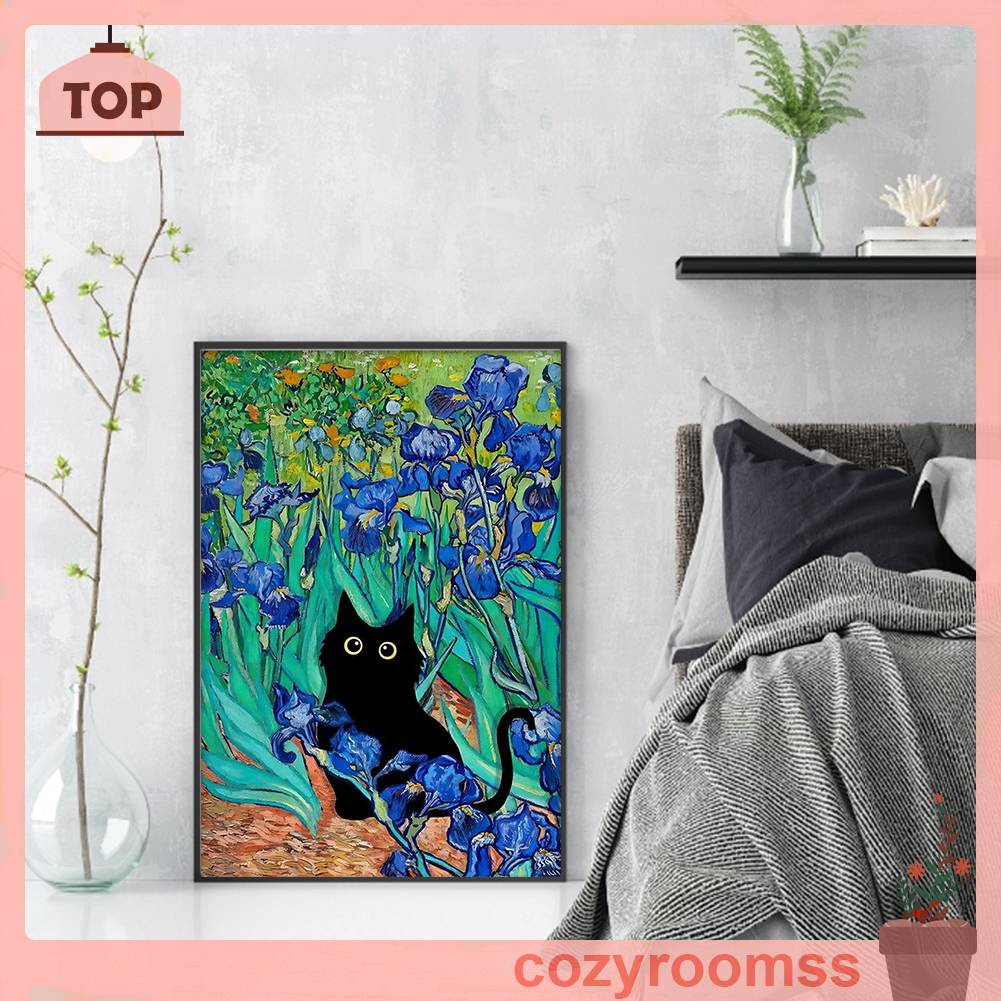 Toàn Bộ Bộ Tranh Thêu Chữ Thập 11CT Hình Mèo Bằng cotton Thân Thiện Với Môi Trường