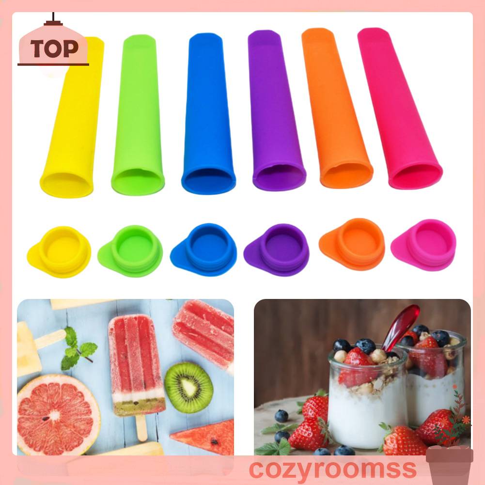 Bộ 6 Khuôn Làm Kem Không Nhỏ Giọt Màu Sắc Trơn