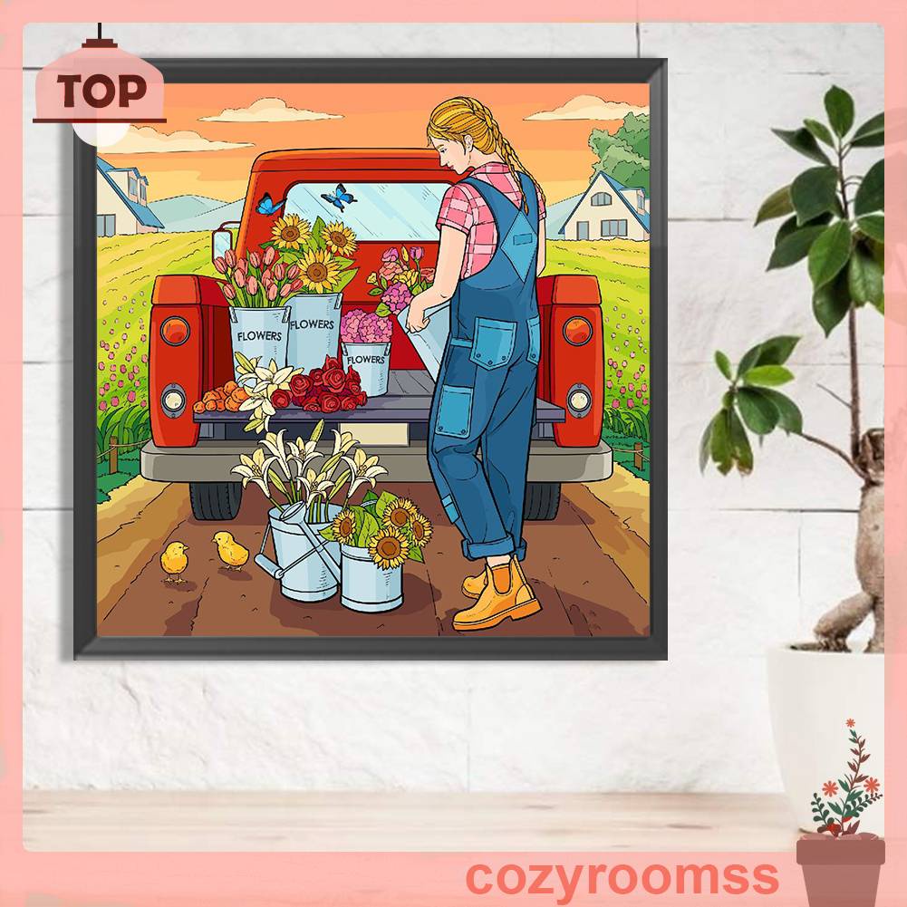 Tranh Đính Đá Kim Cương Toàn Bộ 5D DIY Hình Vẽ Xe Hơi