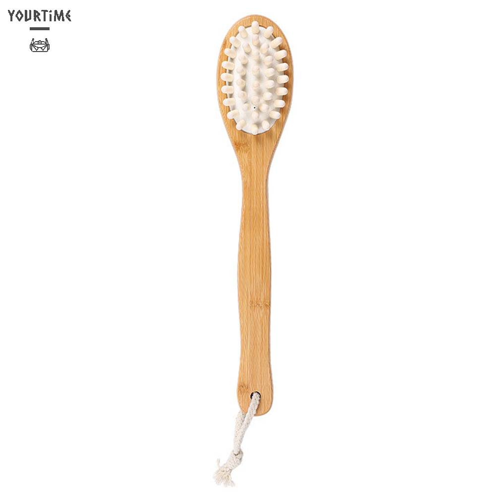 Bàn Chải Mát Xa Tẩy Tế Bào Chết Lưng Hai Mặt Bằng Gỗ Kèm Dây Thừng Cho SPA