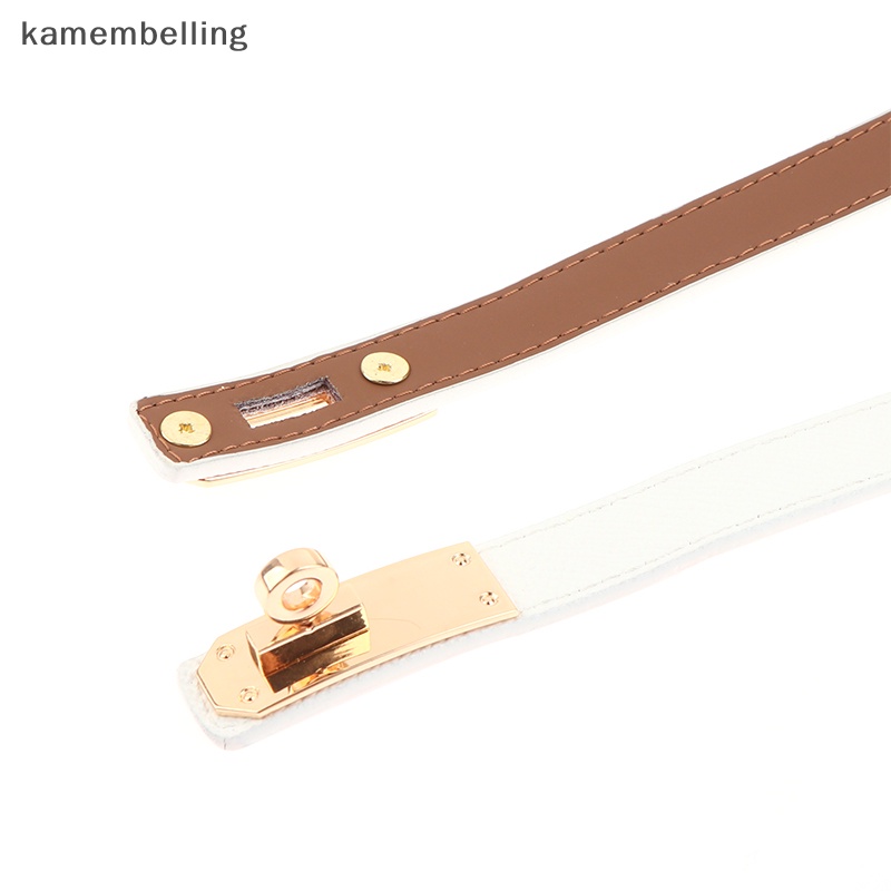 Kamembelling Thắt Lưng Da Bản Nhỏ Phối Khóa Kim Loại Thời Trang Cho Nữ