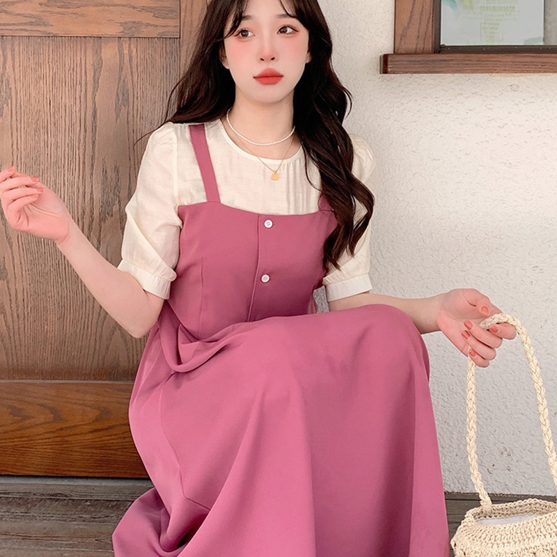 Đầm Dài Trung Bình IELGY Thiết Kế Cao Cấp Phong Cách Pháp Thời Trang Cho Nữ