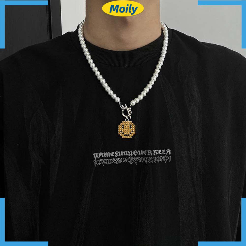 MOILYVN Vòng cổ Chuỗi Hạt Mặt Cười Phong Cách Punk Hip Hop Thời Trang Cho Nam Và Nữ