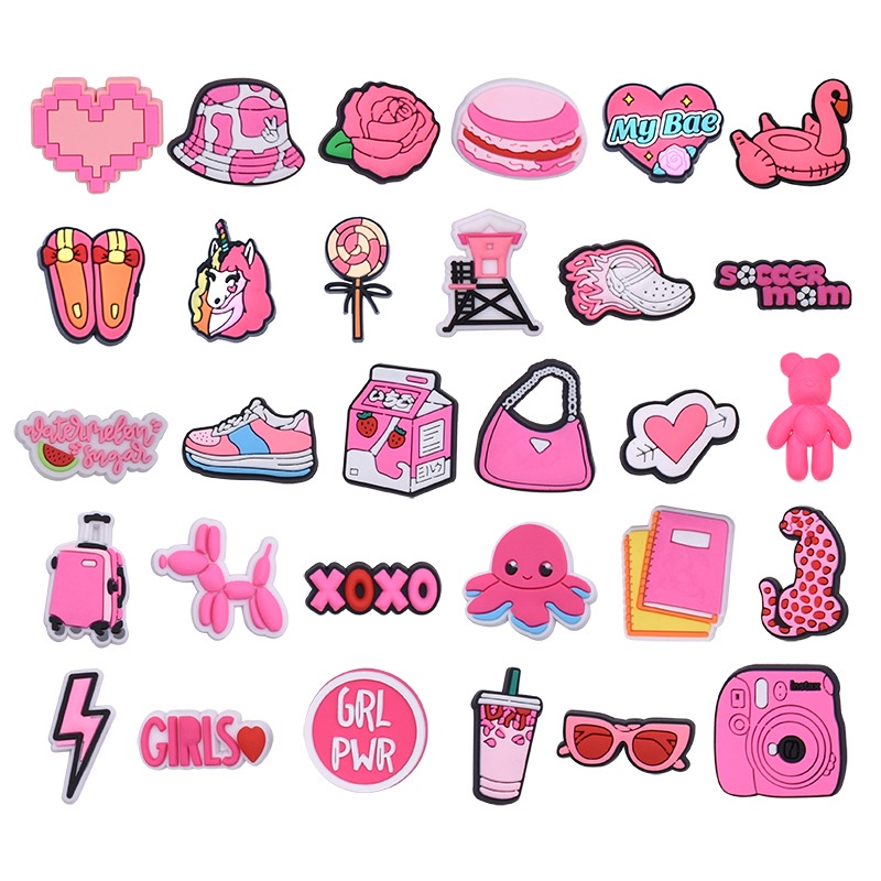 Phụ Kiện Ghim Cài Giày Crocs Hình Cây Kem Hoa Hồng Hoạt Hình Cho Búp Bê Barbie Color Jibits Hoa Hồng Trà Sữa Phụ Kiện Trang Trí Cho Nữ