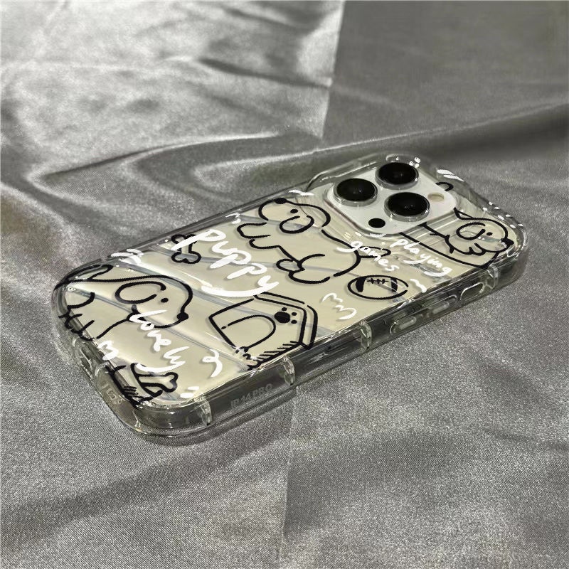 Ốp Điện Thoại Mềm Trong Suốt Họa Tiết Chú Cún Dễ Thương Dành Cho Iphone 811 Plus / 13127 Xr 14 Pro Max