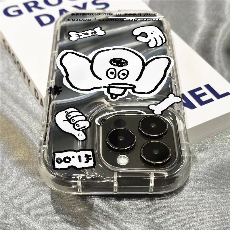 Ốp Điện Thoại Mềm Trong Suốt Họa Tiết Tai Cún Trắng Dễ Thương Cho iPhone14promax11xr plus8 / 1312 7 HQSJ