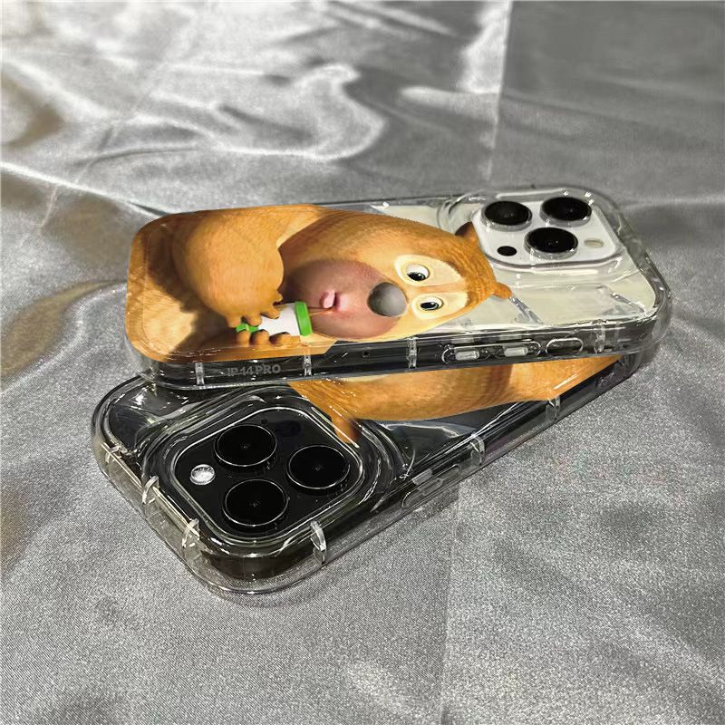 Ốp Điện Thoại Mềm Trong Suốt Họa Tiết Hai Chú Gấu Dễ Thương Cho iPhone 11 14Promax Xr7 SD49 13128
